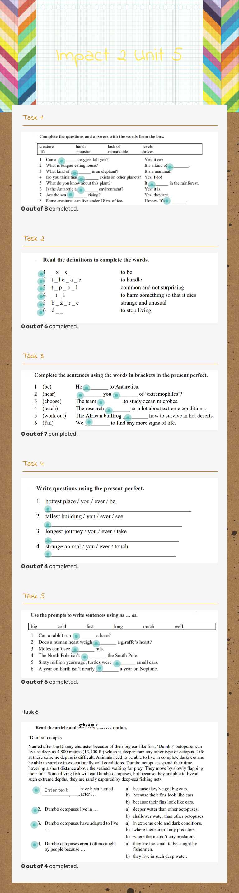 Impact 2 Unit 5 worksheet preview image