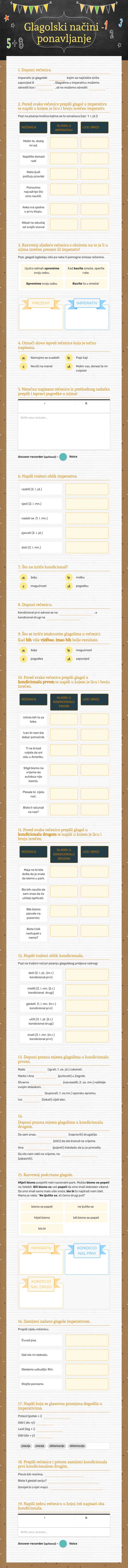 Glagolski načini - ponavljanje worksheet preview image