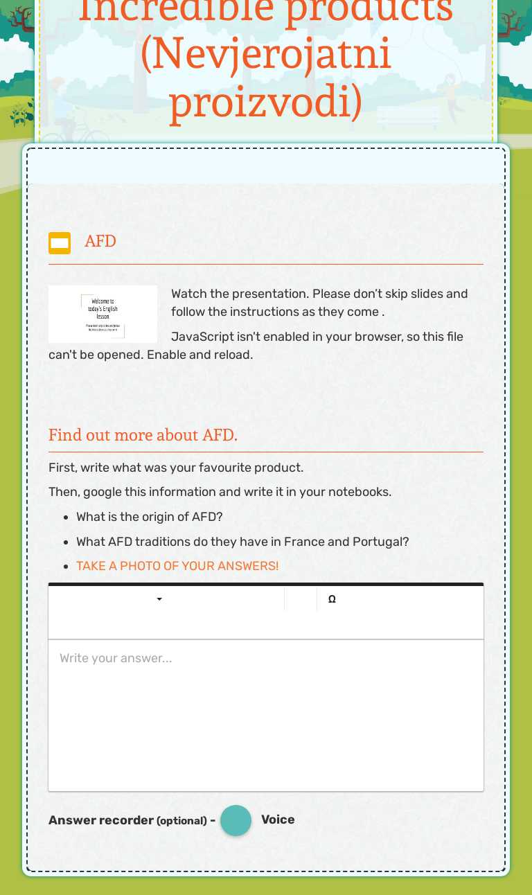 Incredible products (Nevjerojatni proizvodi) worksheet preview image