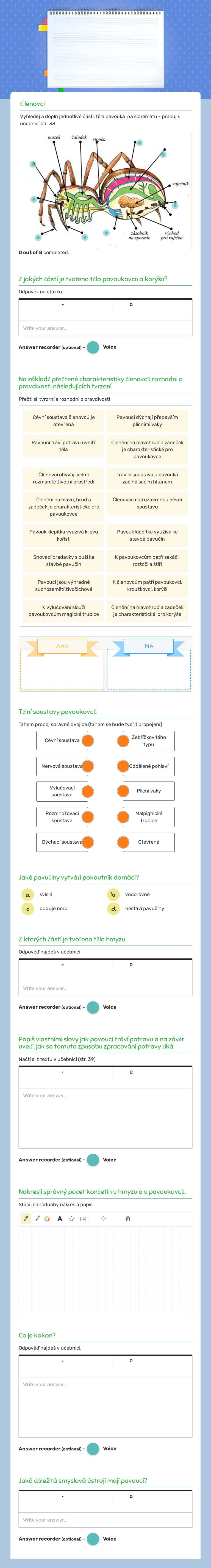 Členovci worksheet preview image