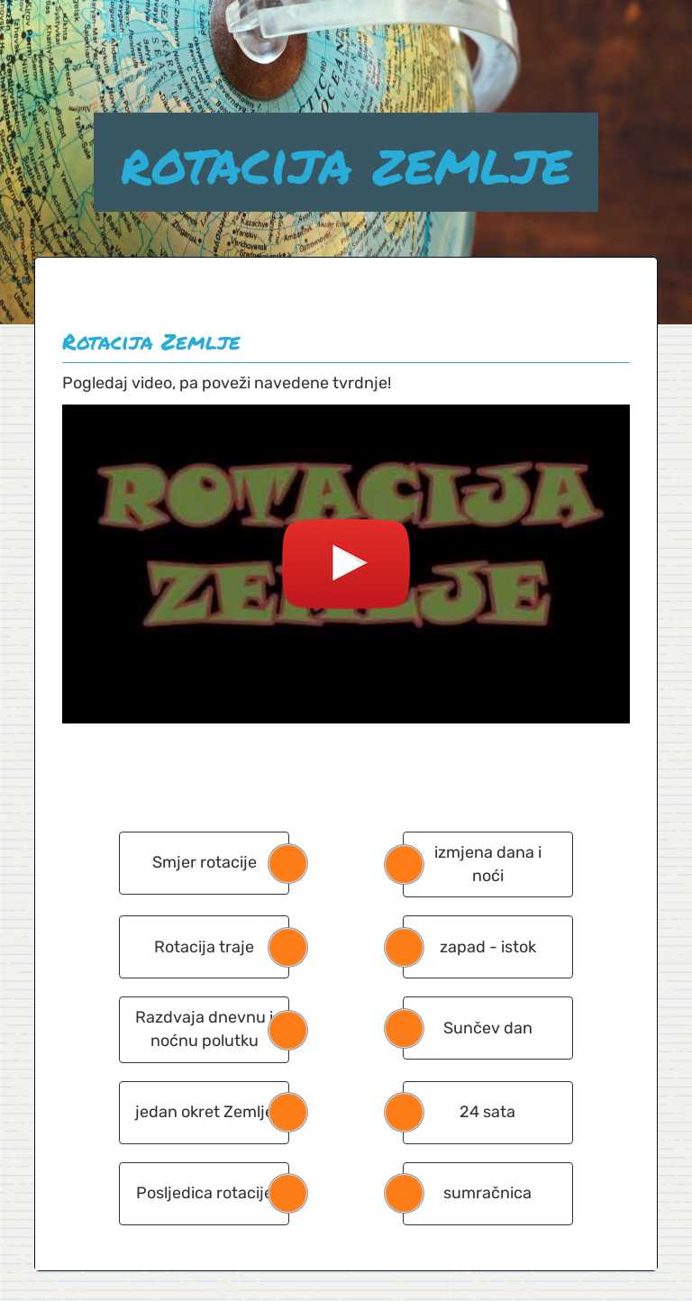 rotacija zemlje worksheet preview image