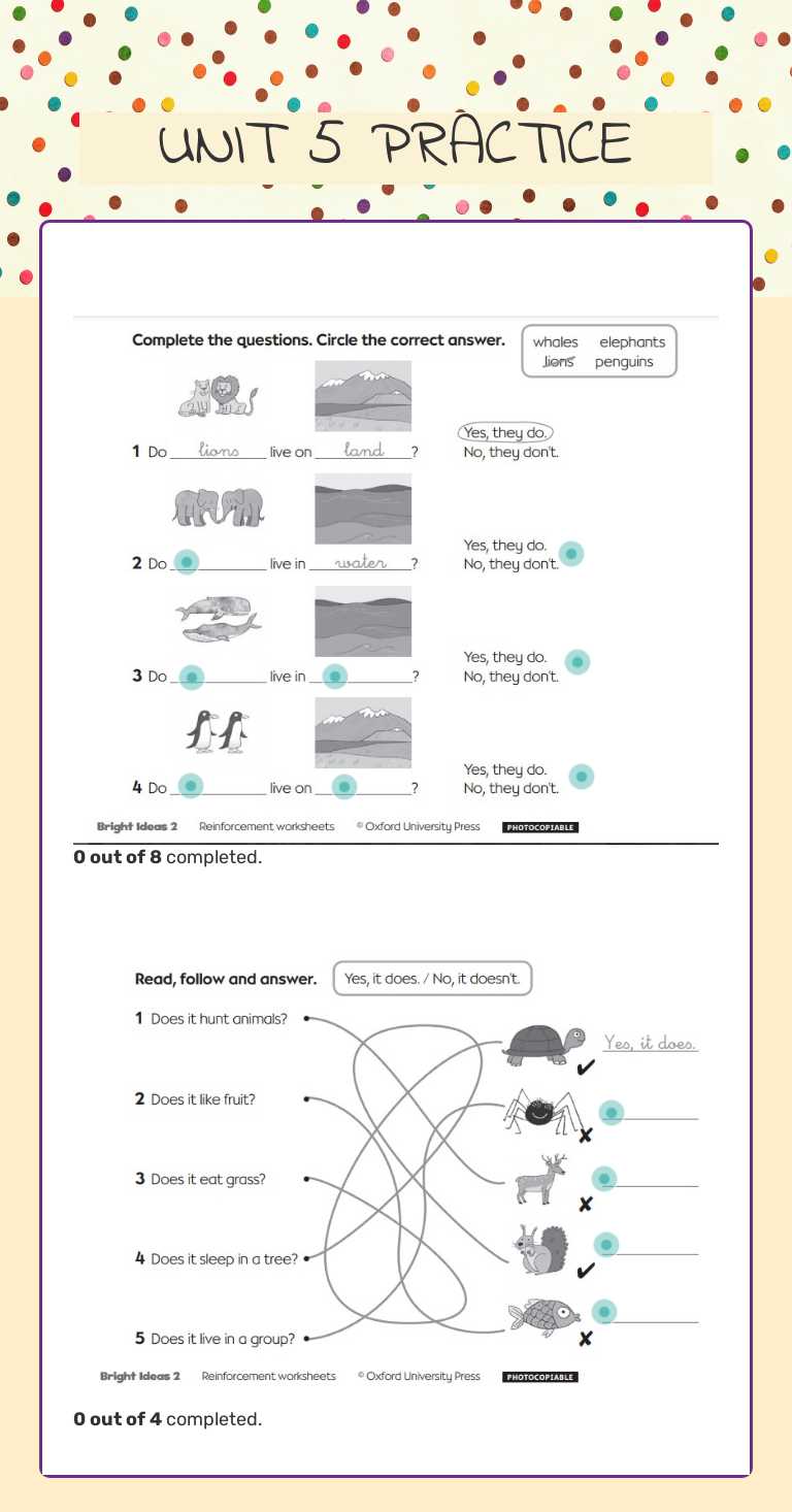 UNIT 5 PRACTICE worksheet preview image