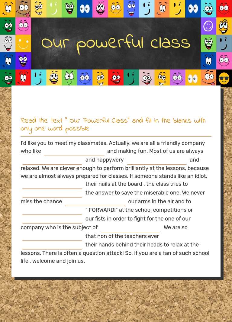 Our powerful class worksheet preview image