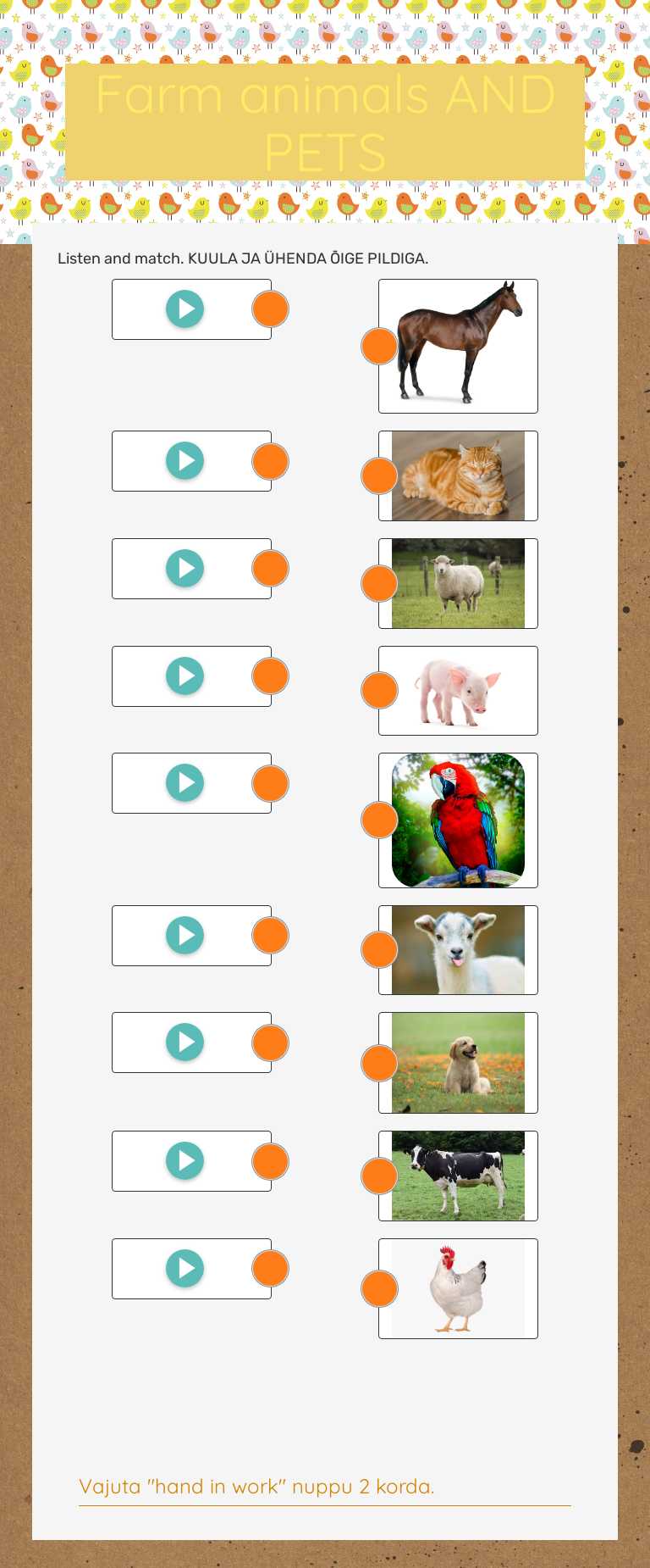Farm animals AND PETS Preschool worksheet preview