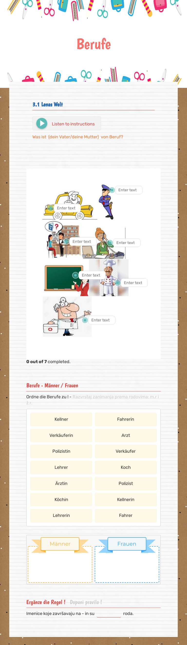 Berufe worksheet preview image