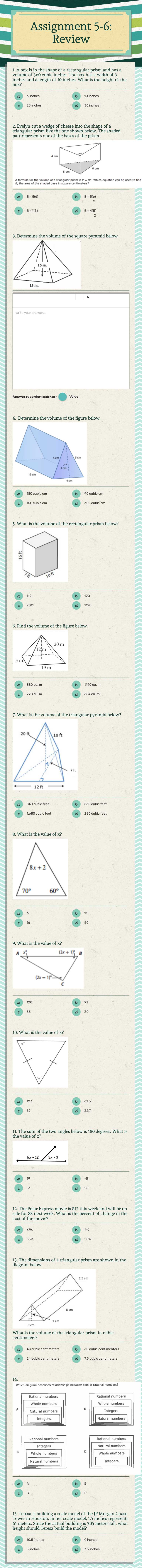 Assignment 5-6: Review worksheet preview image