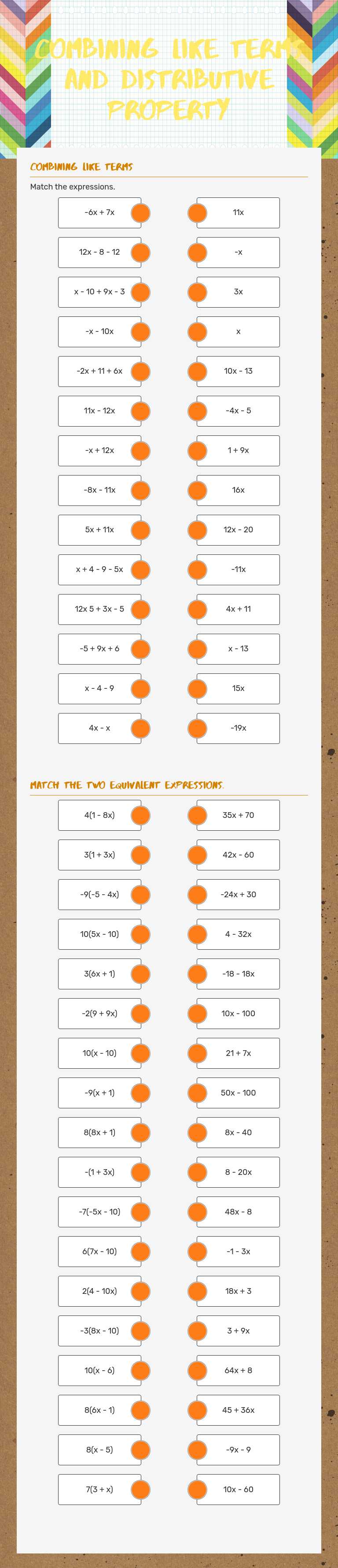 Geometric Formulas Sort worksheet preview image