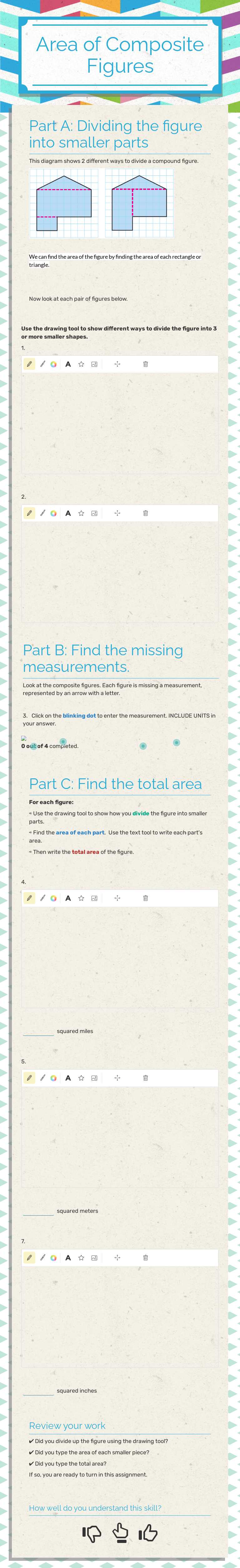 Area of Composite Figures worksheet preview image