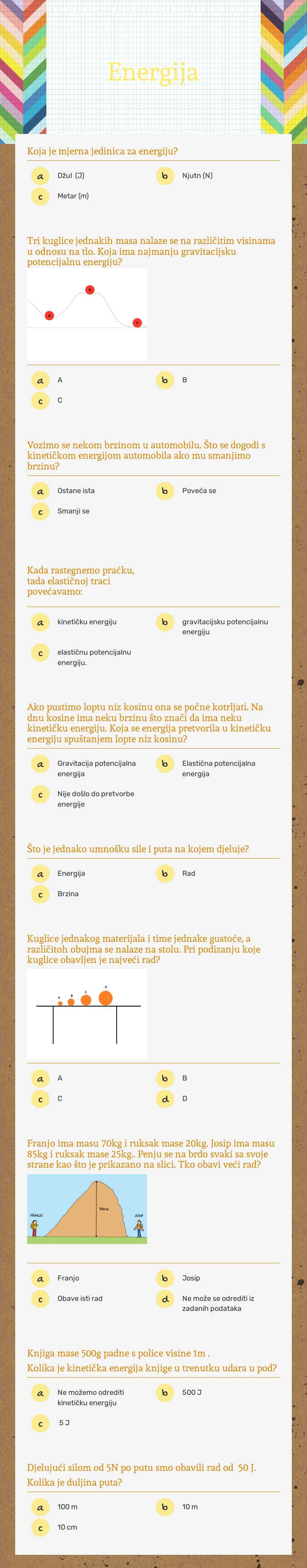 Energija worksheet preview image