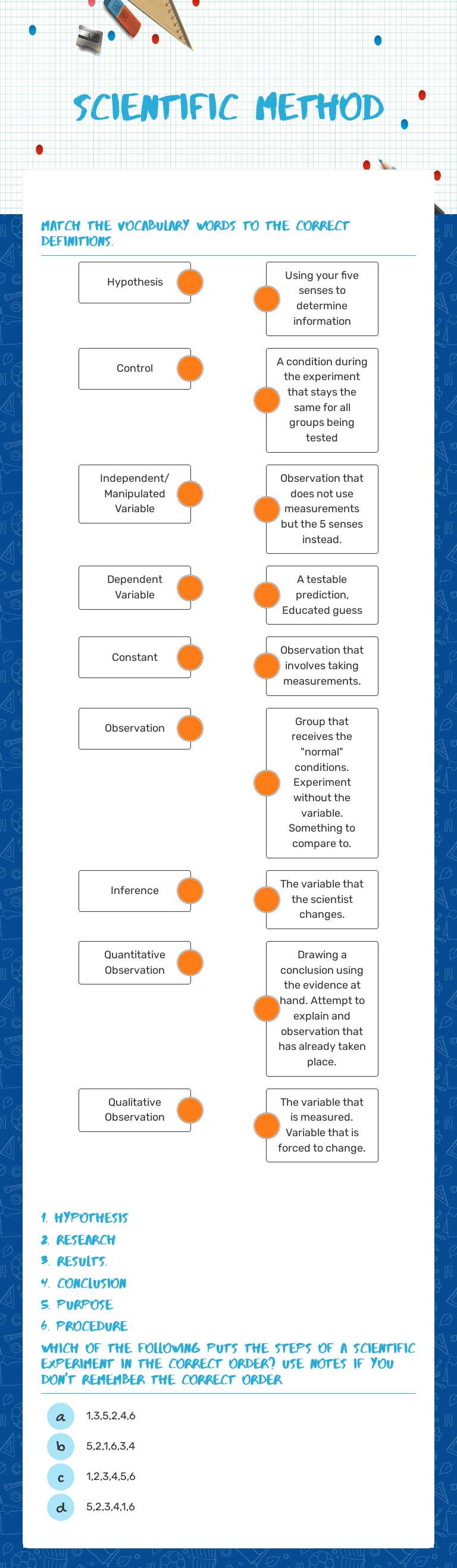 Scientific method worksheet preview image