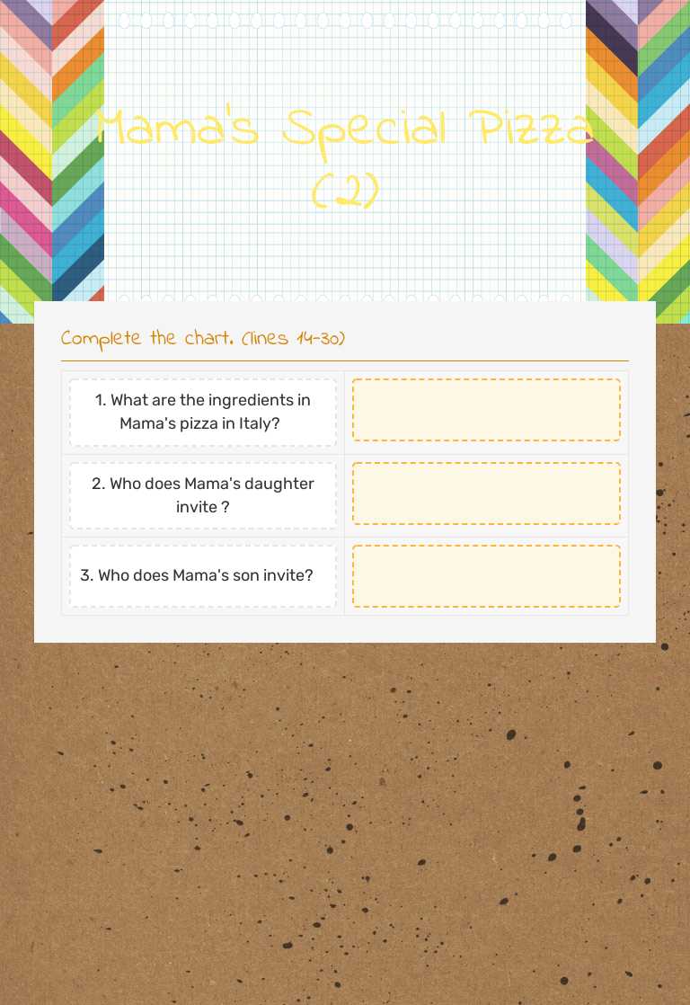 Mama's Special Pizza (2) worksheet preview image