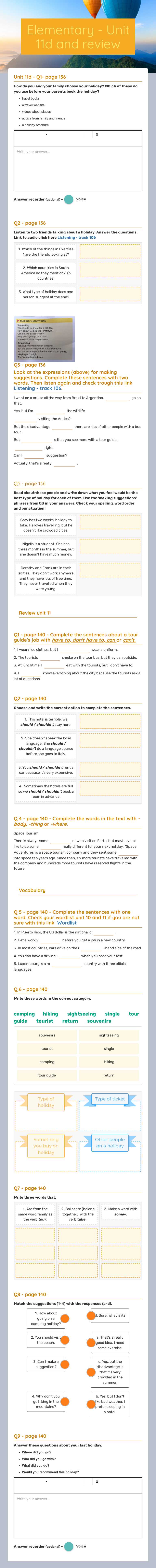 Elementary -   Unit 11d and review worksheet preview image