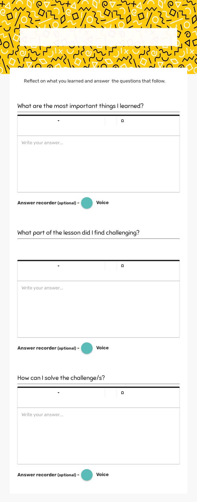 REFLECTION - Realino worksheet preview