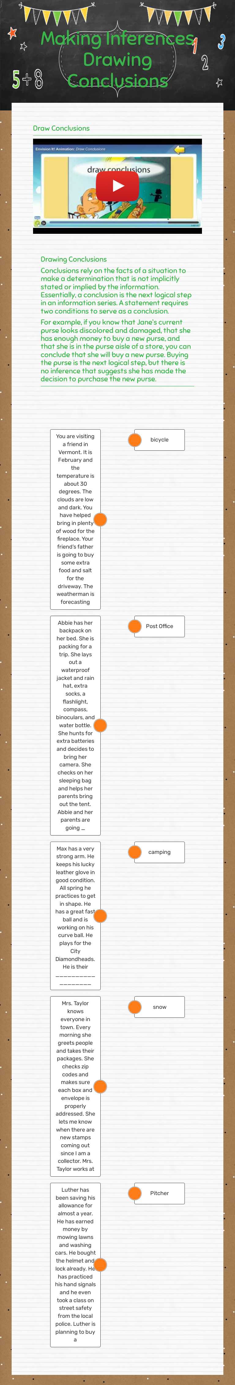 Making Inferences
 Drawing Conclusions worksheet preview image