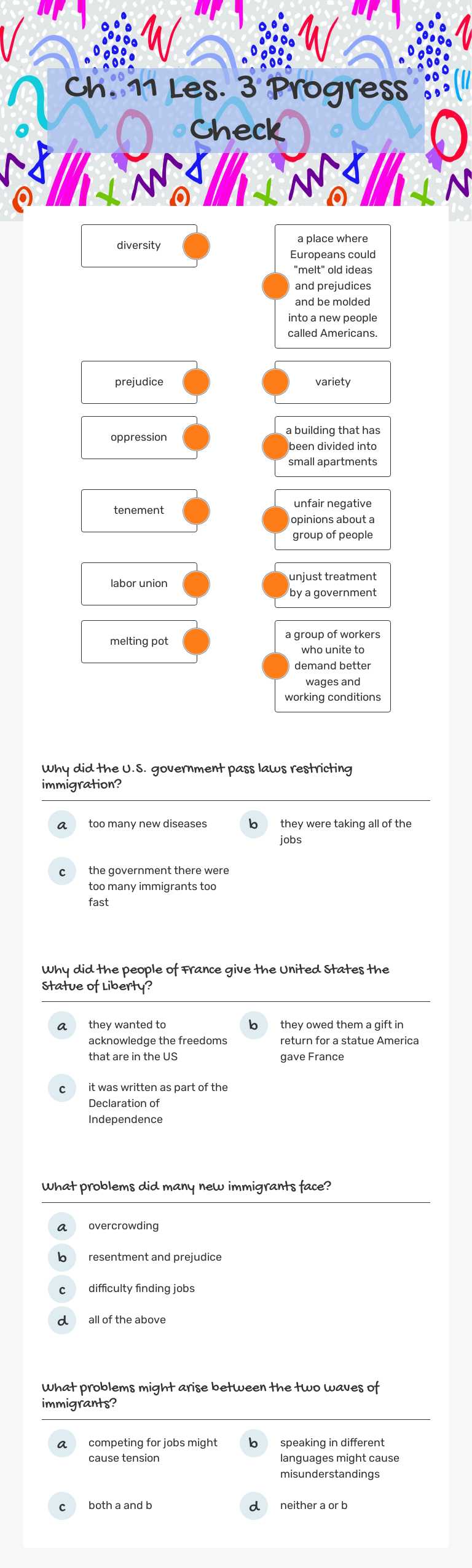 Ch. 11 Les. 3 Progress Check worksheet preview image