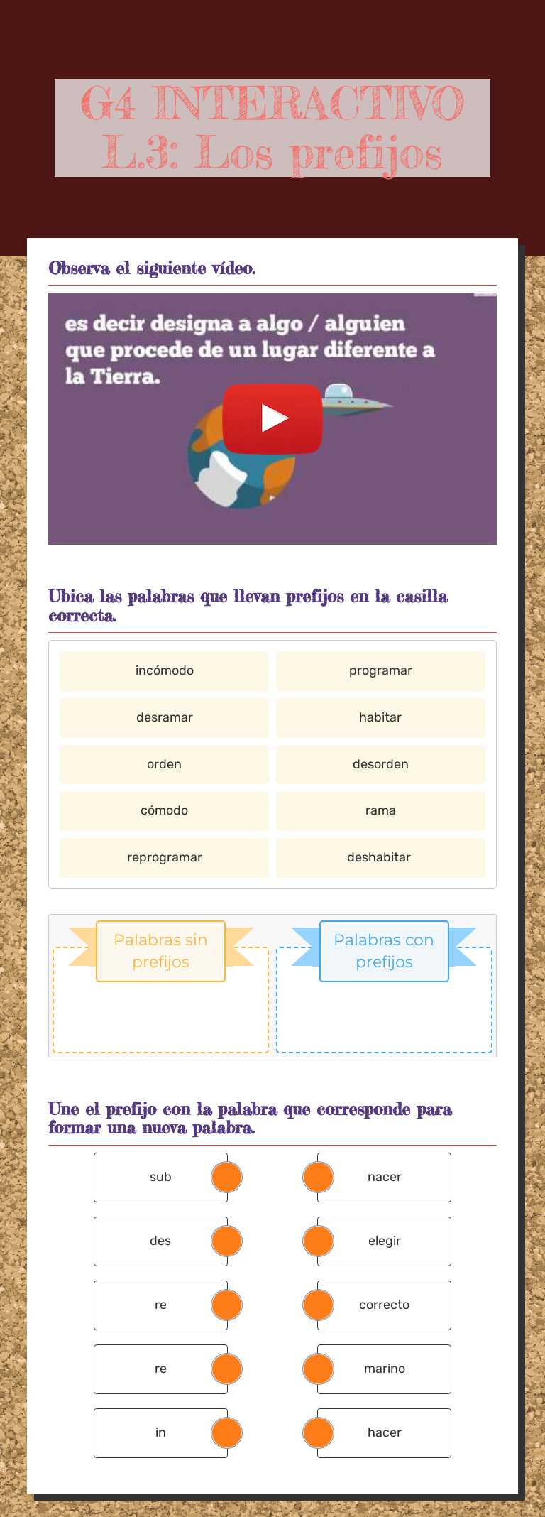 G4 INTERACTIVO L.3: Los prefijos worksheet preview image