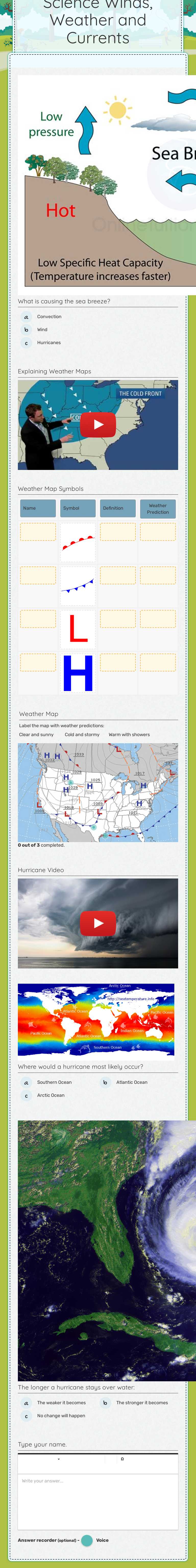 Science         
 Winds, Weather and Currents worksheet preview image