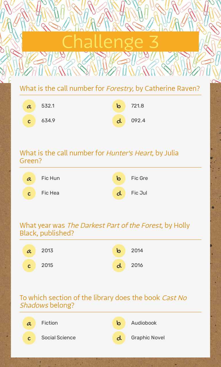 Challenge 3 worksheet preview image