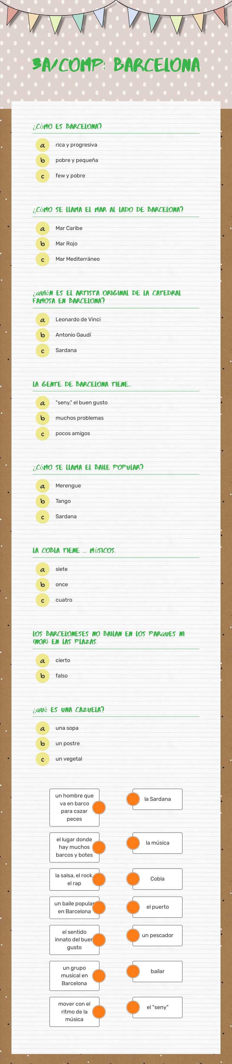 3A/Comp: Barcelona Grade 10 worksheet preview