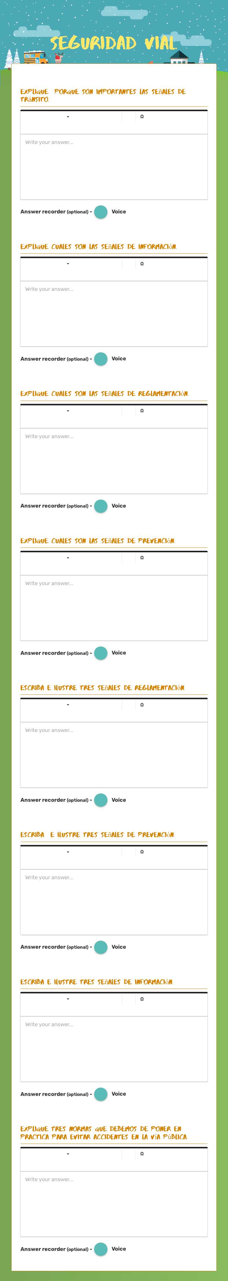 seguridad vial. worksheet preview image