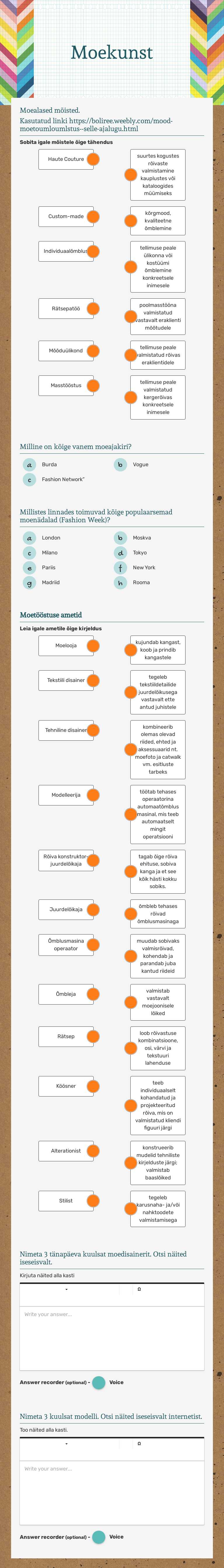 Moekunst worksheet preview image