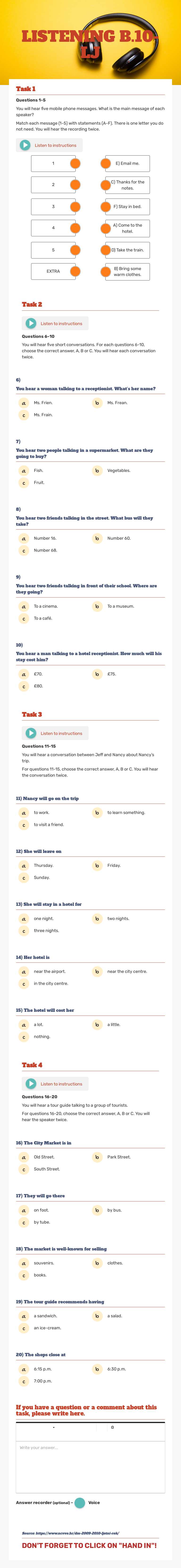 LISTENING B.10-LJ worksheet preview image