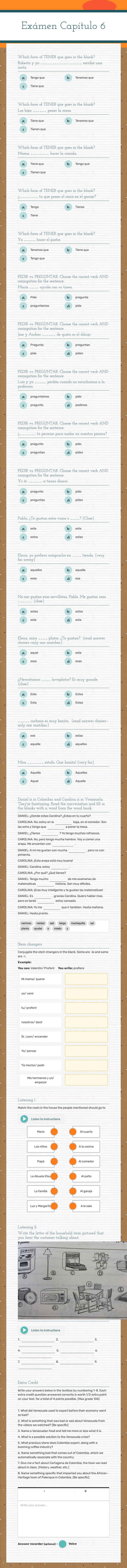 Exámen Capítulo 6 worksheet preview image