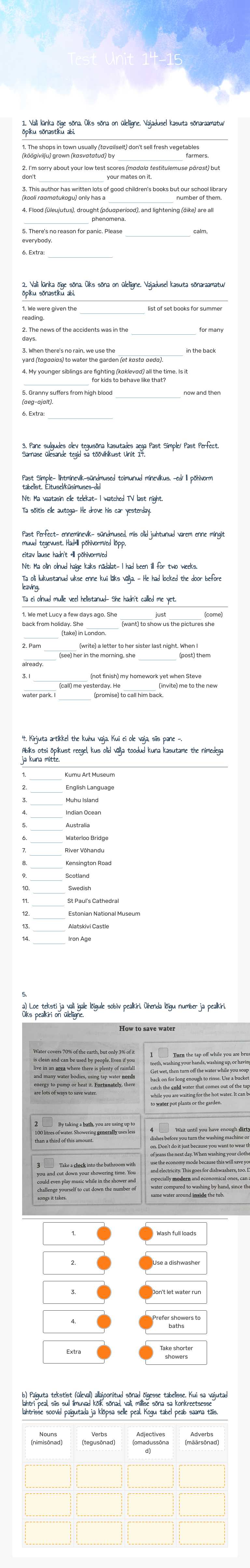 Test Unit 14-15 worksheet preview image