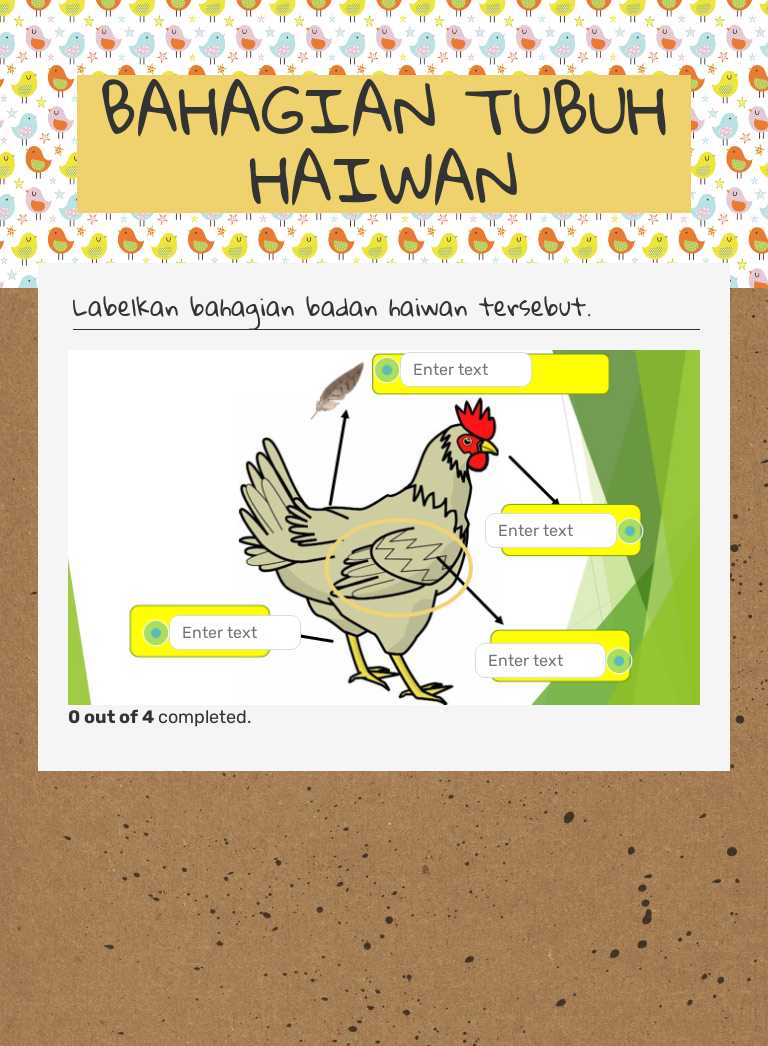 BAHAGIAN TUBUH HAIWAN worksheet preview image
