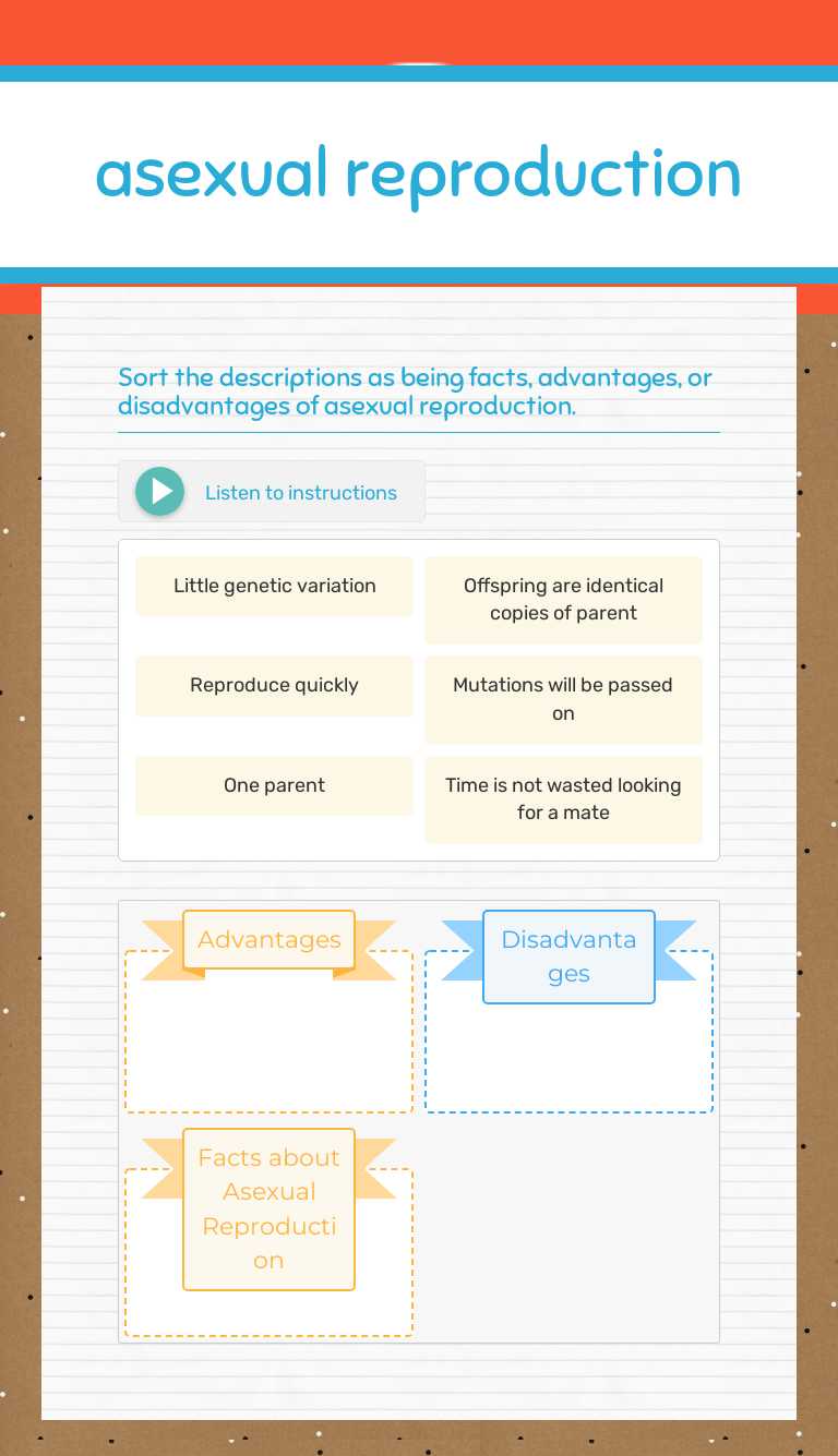asexual reproduction worksheet preview image