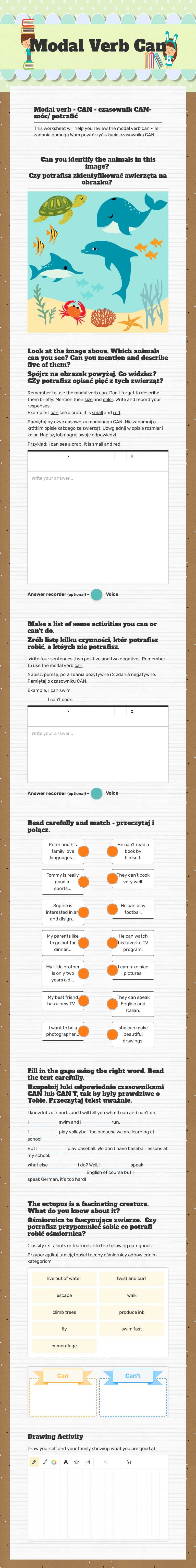 Modal Verb Can Other worksheet preview
