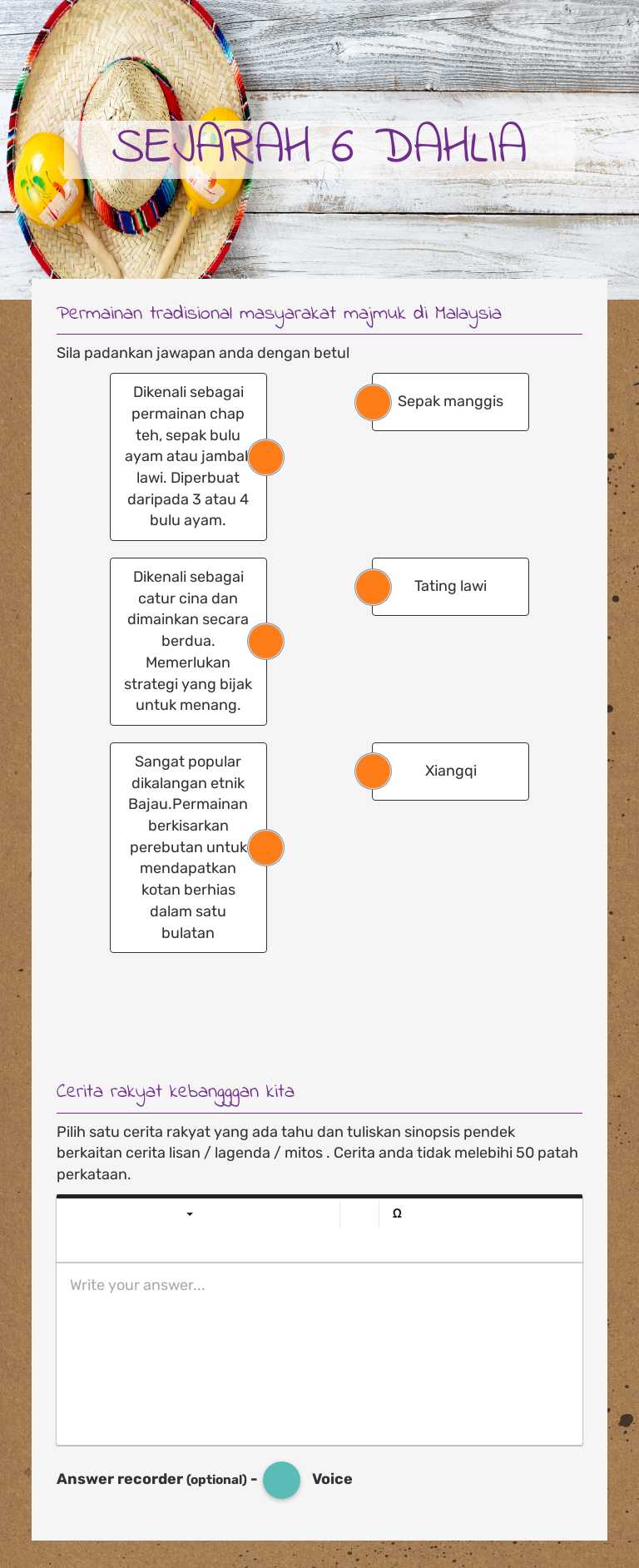 SEJARAH 6 DAHLIA worksheet preview image