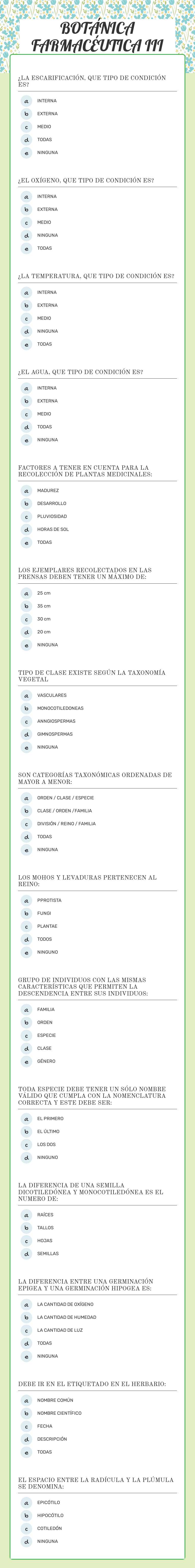 BOTÁNICA FARMACÉUTICA III Grade 4 worksheet preview