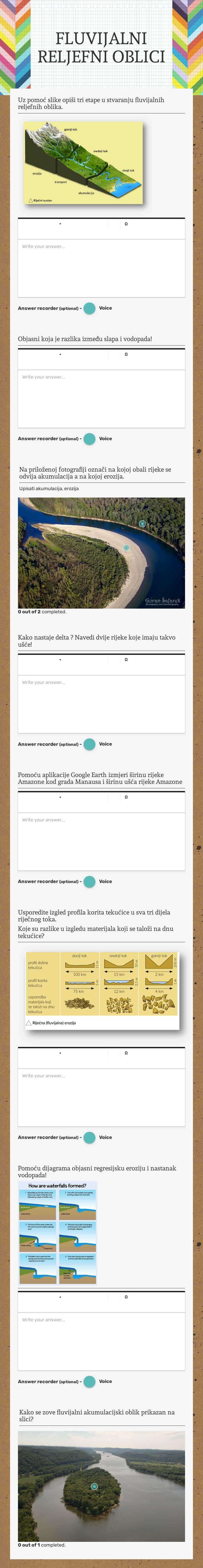 FLUVIJALNI RELJEFNI OBLICI worksheet preview image