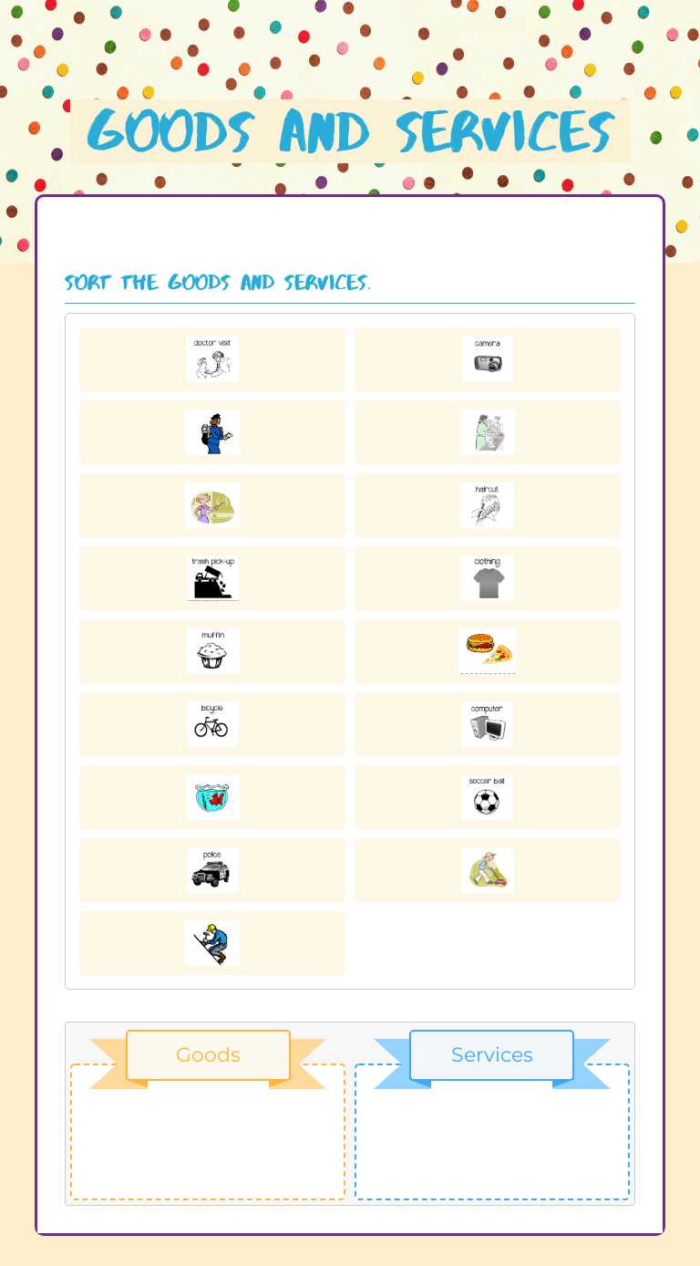 Goods and Services worksheet preview image