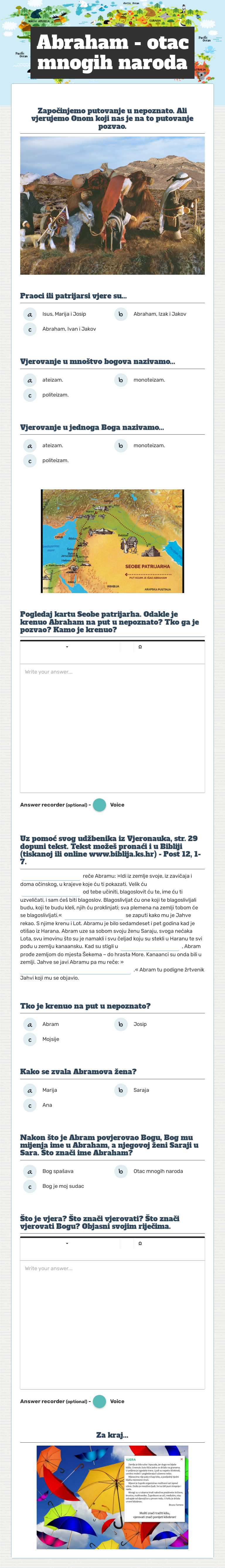 Abraham - otac mnogih naroda worksheet preview image