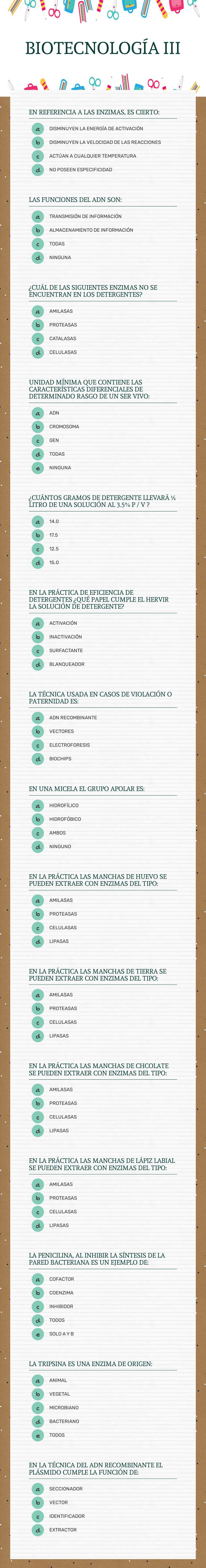 BIOTECNOLOGÍA III Grade 6 worksheet preview