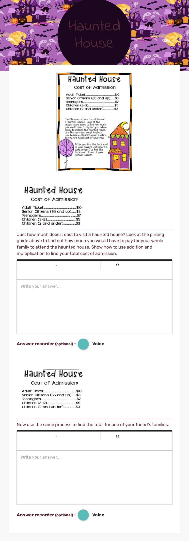 Haunted House Grade 3 worksheet preview