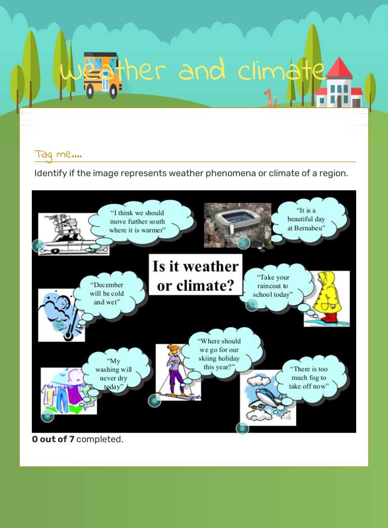 Weather and climate worksheet preview image