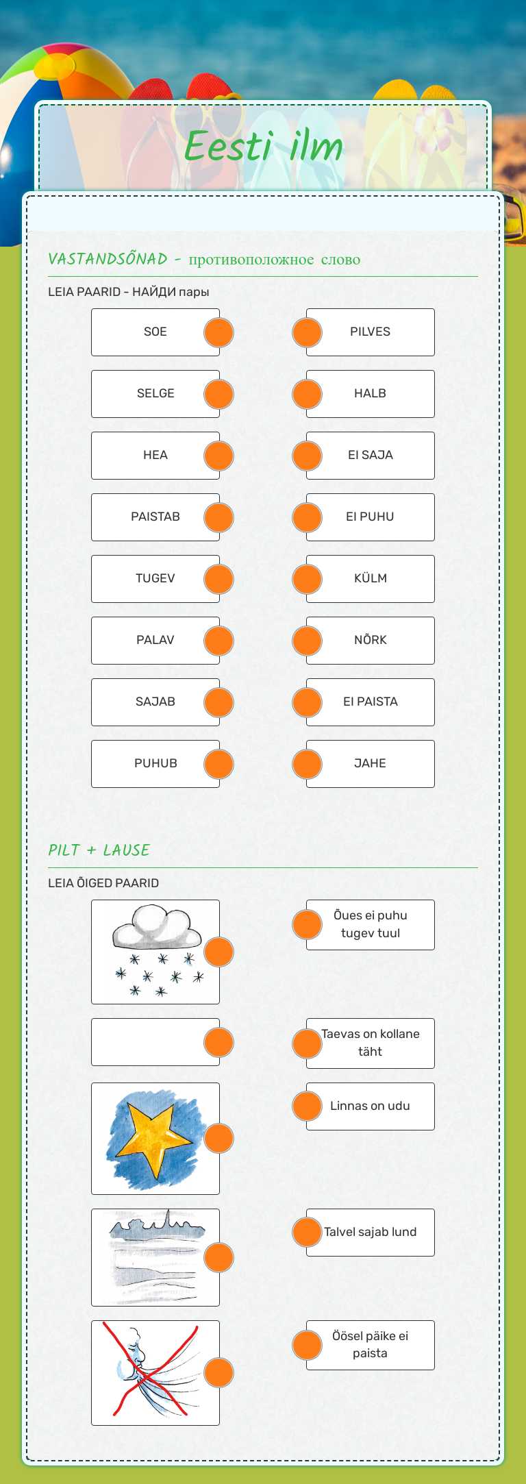 Eesti ilm worksheet preview image