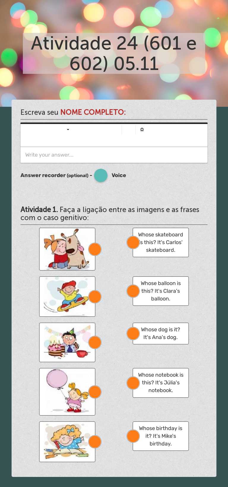 Atividade 24 (601 e 602) 05.11 Grade 6 worksheet preview