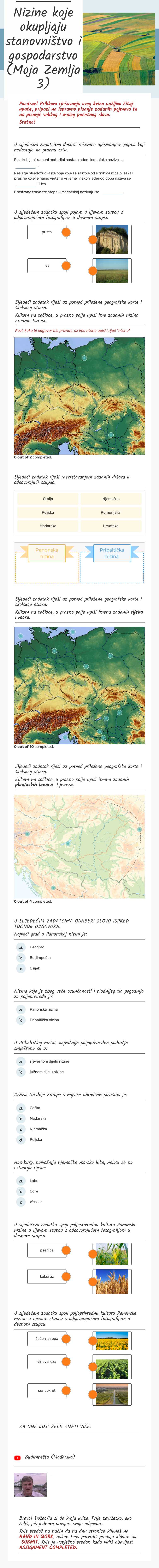 Nizine koje okupljaju stanovništvo i gospodarstvo (Moja Zemlja 3) worksheet preview image