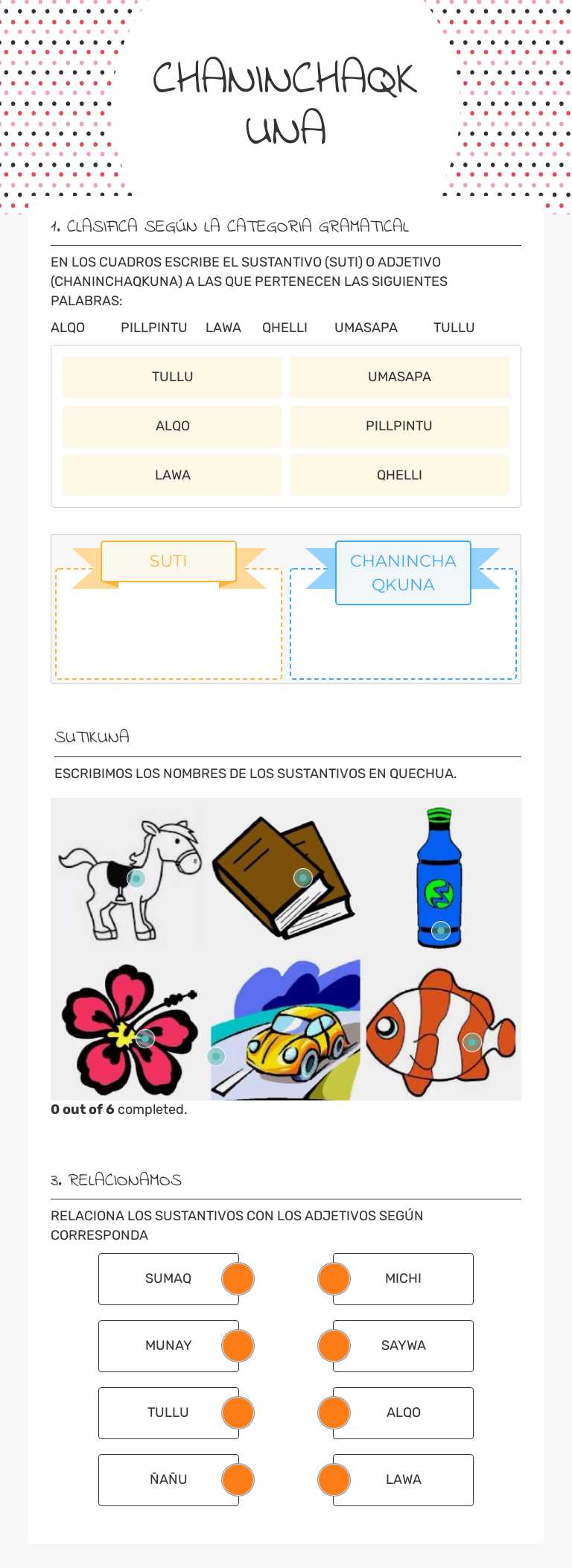 CHANINCHAQKUNA worksheet preview image