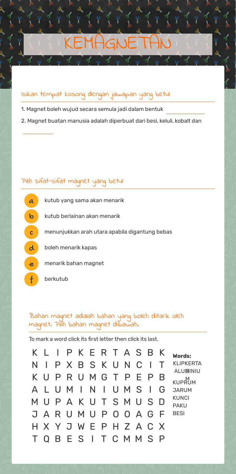 KEMAGNETAN worksheet preview image