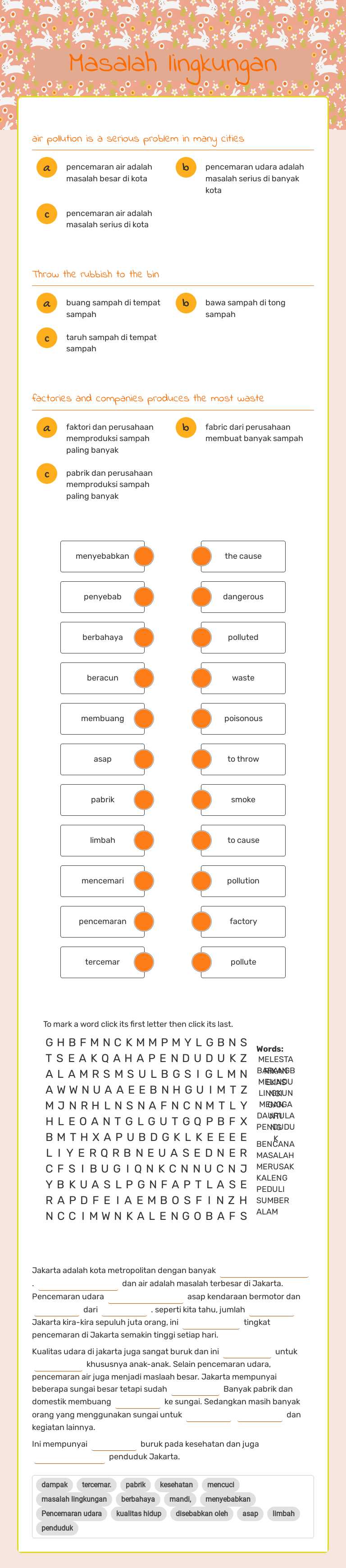 Masalah lingkungan worksheet preview image