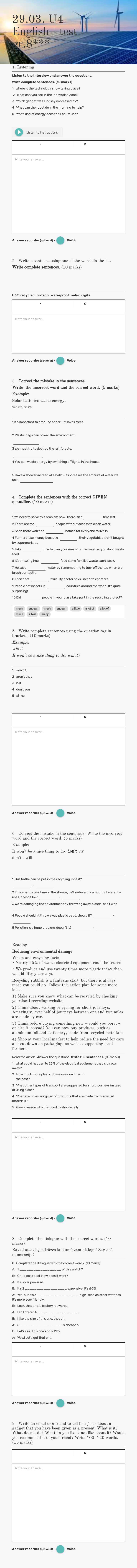 29.03. U4 English+test gr.8*** worksheet preview image