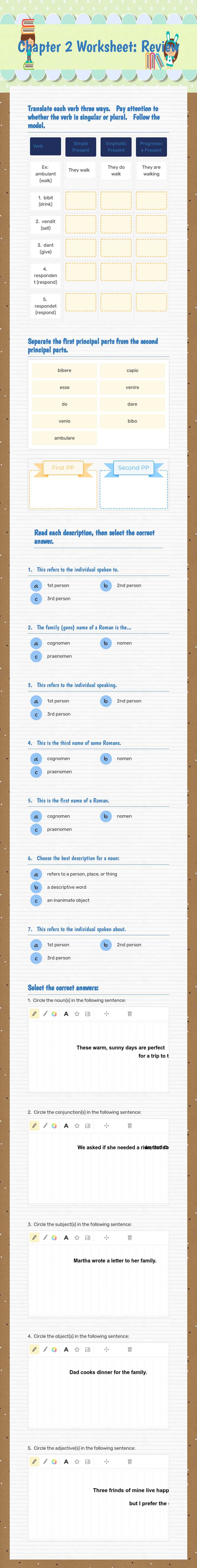 Chapter 2 Worksheet:  Review worksheet preview image