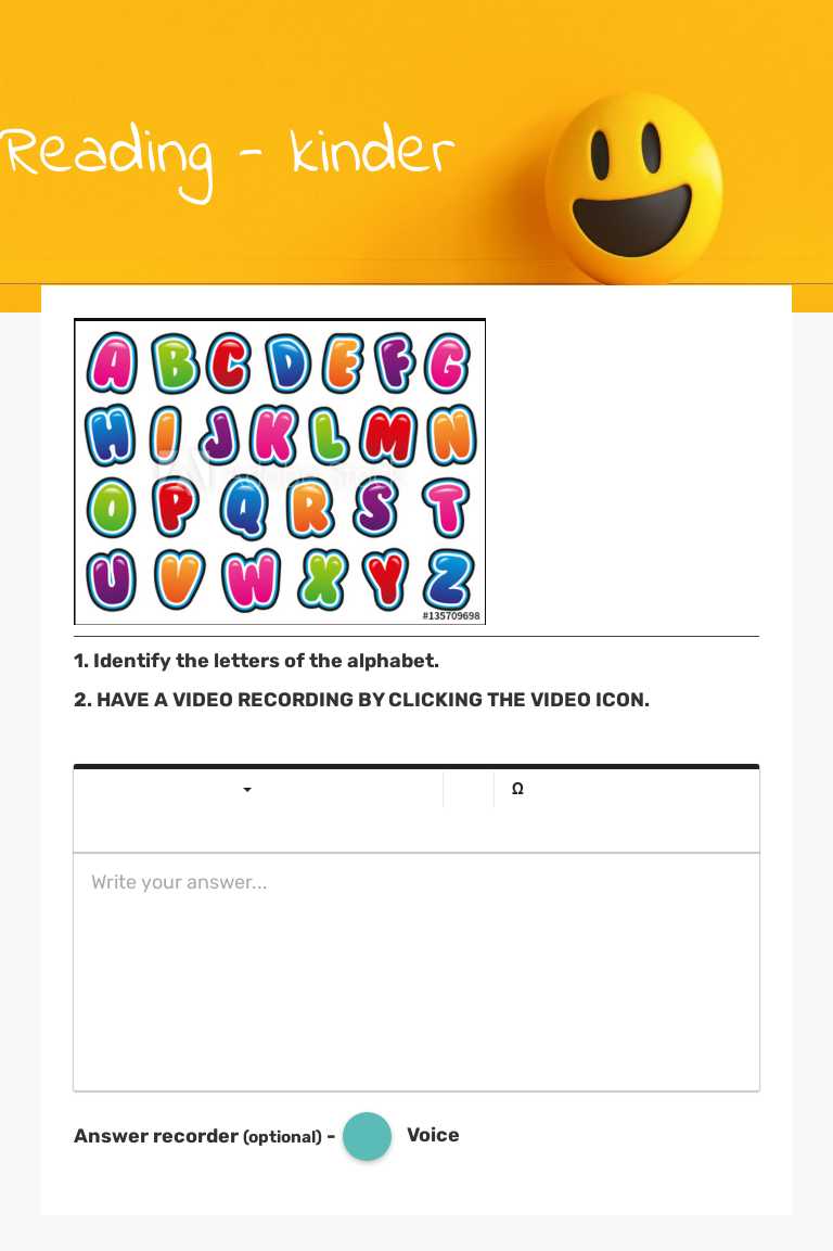 Reading - kinder worksheet preview image