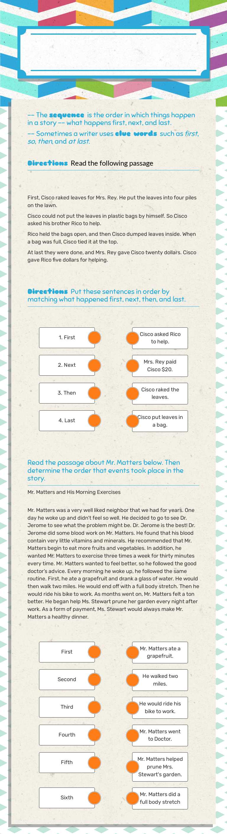 Sequence Grade 3 worksheet preview