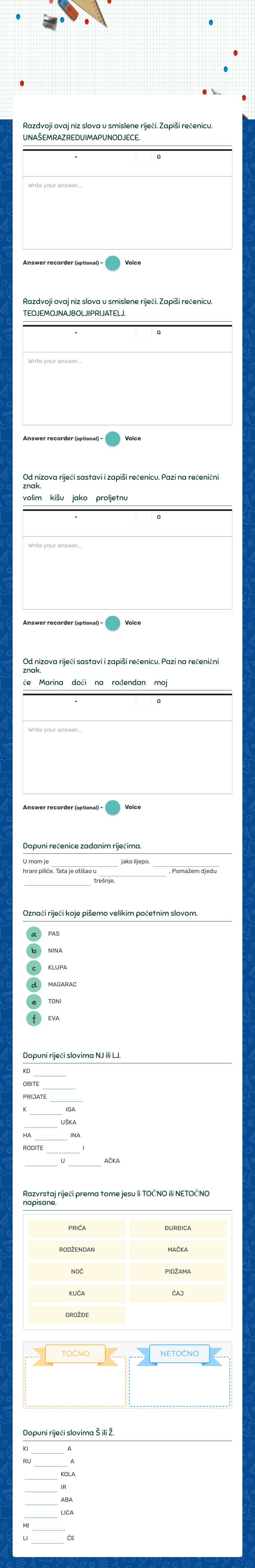 2. ISPIT ZNANJA Grade 1 worksheet preview